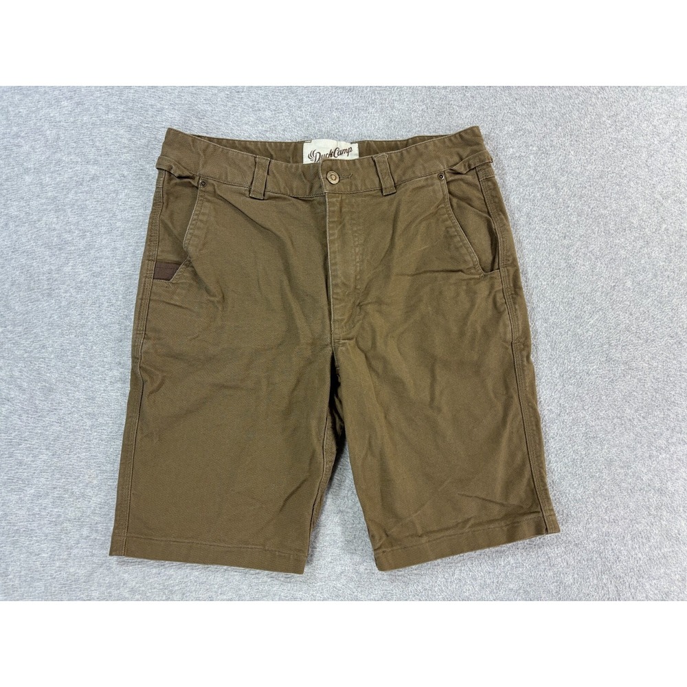 Duck Camp Premium Cotton Blend Work Outdoor Shorts (Men's 32) Brown/Green - 9"